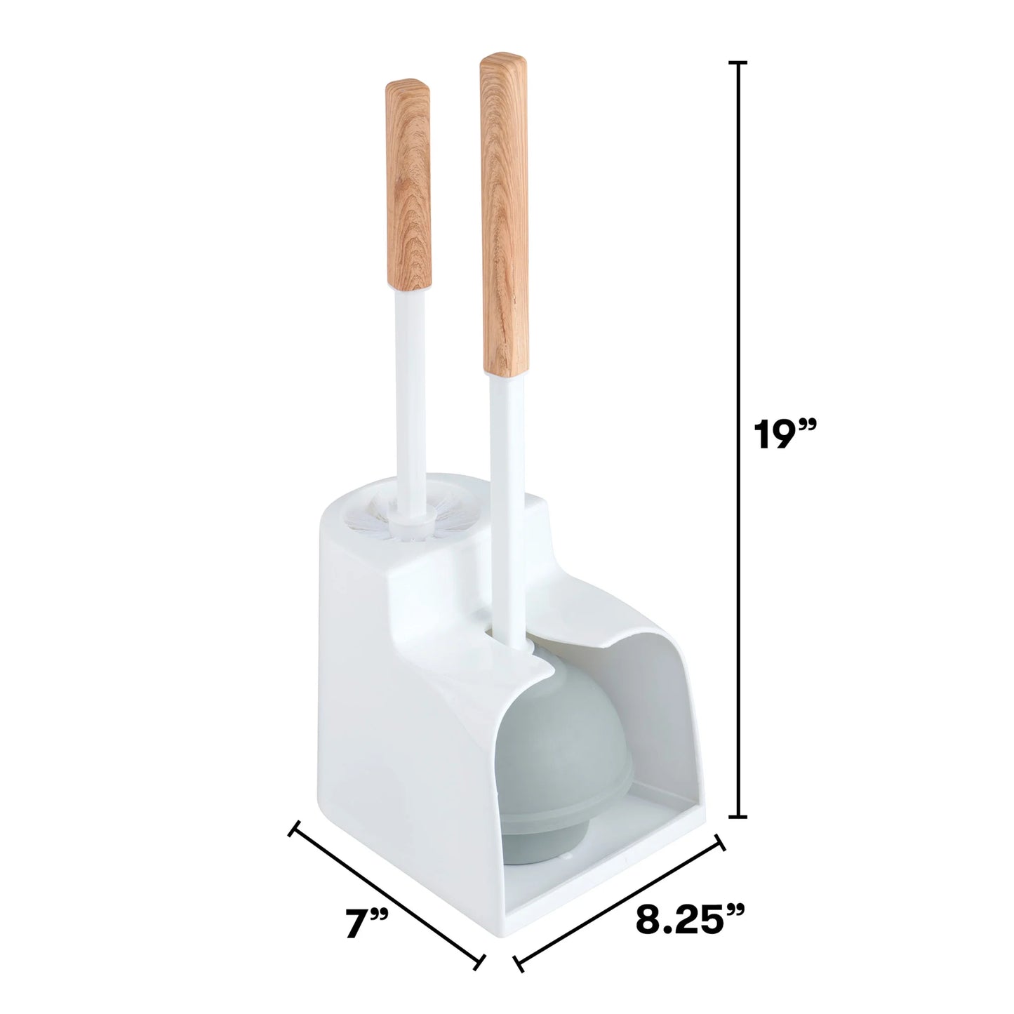 (4 Pack) Plunger/Bowl Brush Combo with Caddy