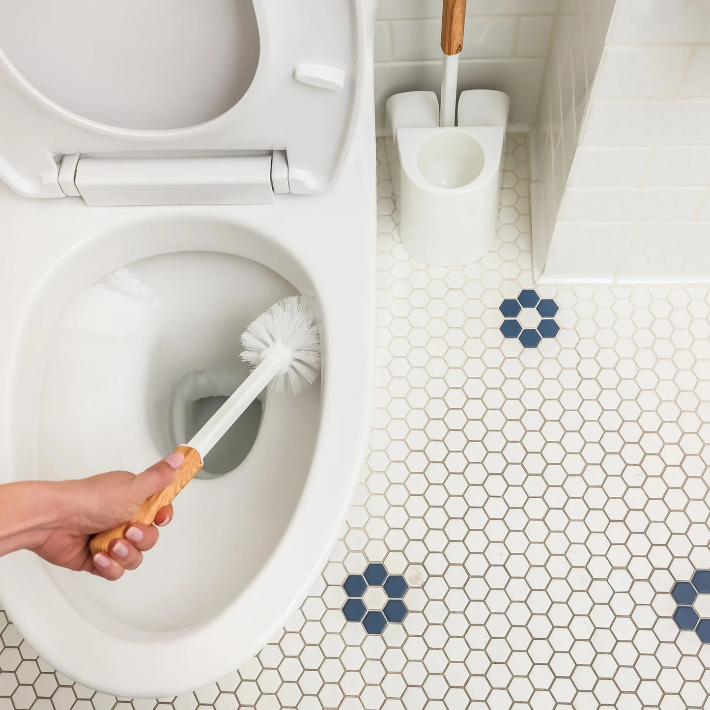 (4 Pack)  Plunger/Bowl Brush Combo with Caddy