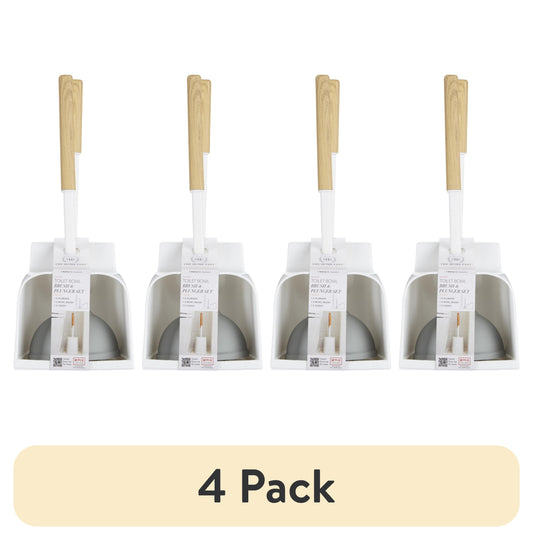 (4 Pack)  Plunger/Bowl Brush Combo with Caddy
