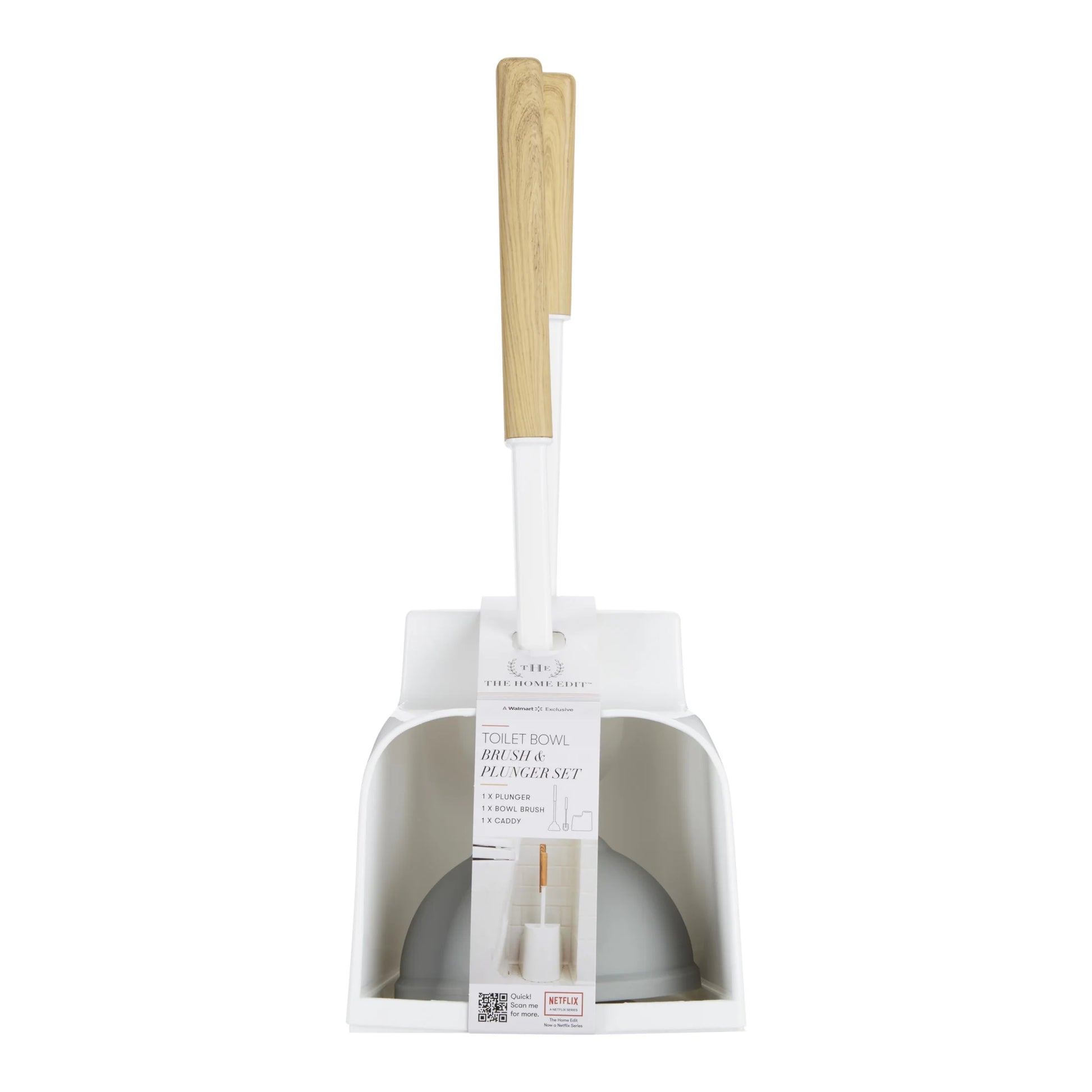 (4 Pack)  Plunger/Bowl Brush Combo with Caddy